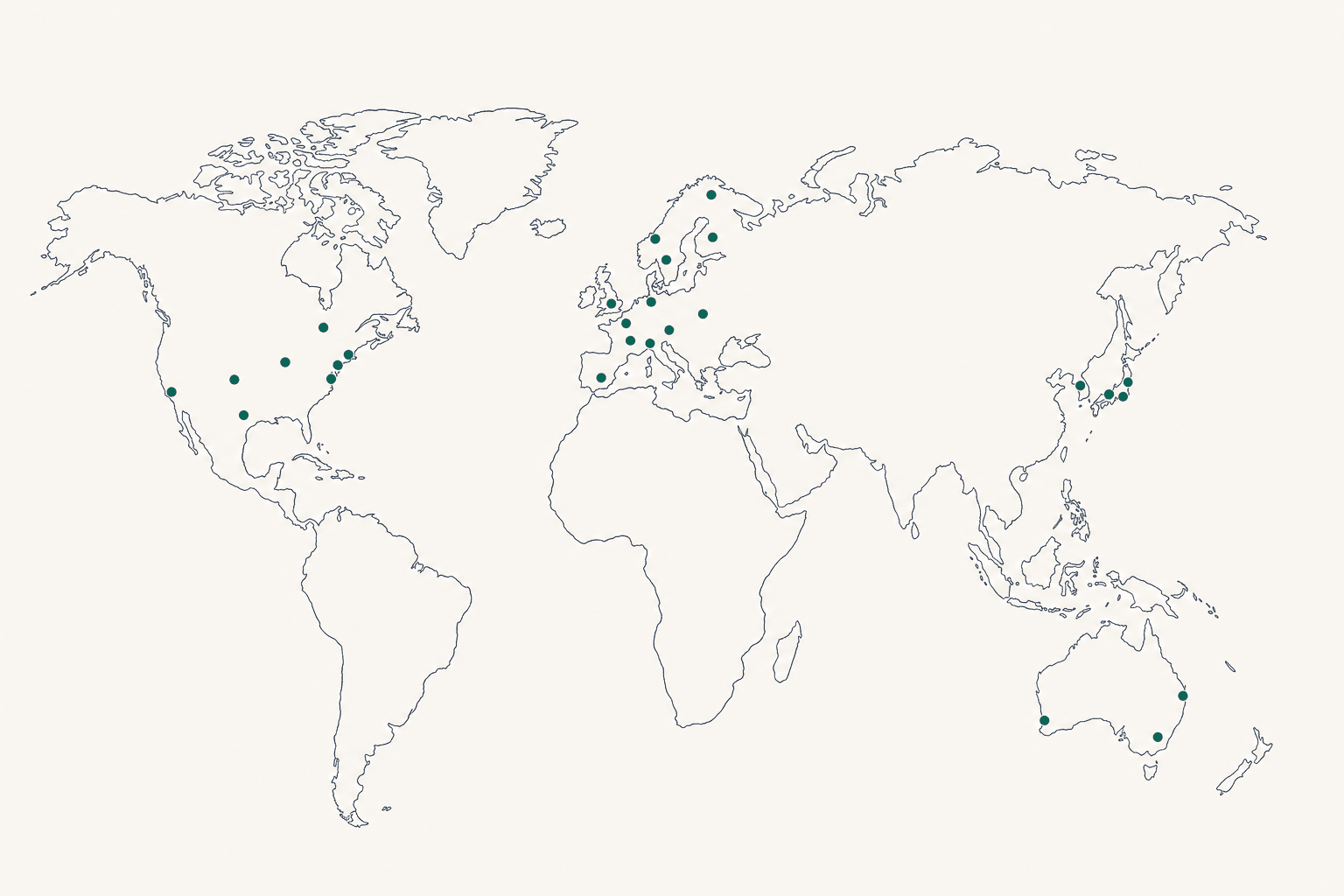 Présence de terrain Dialog Health. 28 pays, 268 missions, 2011-2026.